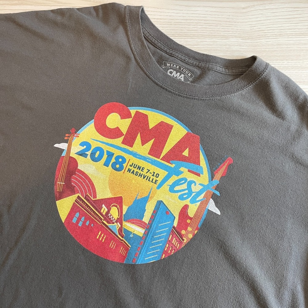CMA Fest 2018 Nashville Country Music Festival Graphic T-Shirt Gray‎ Mens 3XL